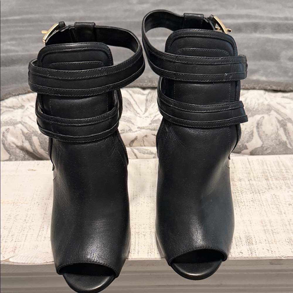 Michael Kors Black Peep-Toe Ankle Booties